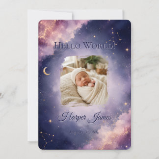 Celestial Birth Announcement | Watercolor Galaxy