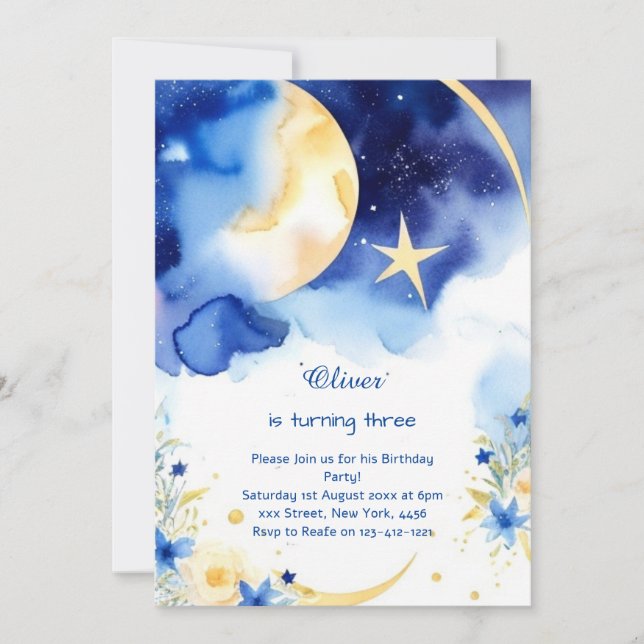 Celestial Birthday Invitation (Front)