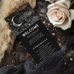 Celestial Black and Gold Wedding Programs<br><div class="desc">Celestial black wedding programs with the ceremony and wedding party information for guests</div>