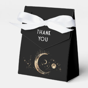 Celestial Black and Gold Wedding Thank You Favor Box
