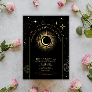 Celestial Black Arch Astrological Quote  Invitation