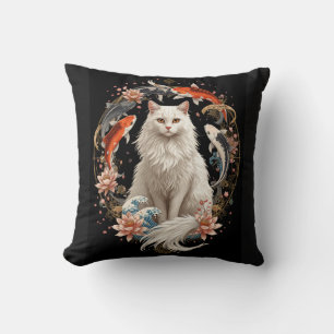 Celestial Black Cat Throw Pillow