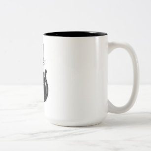 Celestial Black Cat with Crescent Moon   Mystical  Two-Tone Coffee Mug