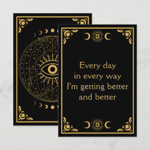 Celestial Black Gold Eyes Affirmation Card