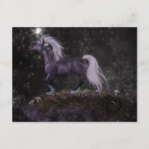 Celestial Black Unicorn Postcard