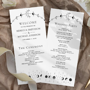 Celestial Black White Lune programme de mariage