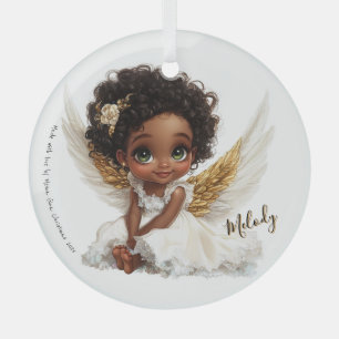 Celestial Bloom: Angelic Grace in Lace Glass Ornament