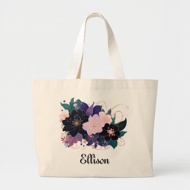 Celestial Bloom Large Tote Bag (Front)