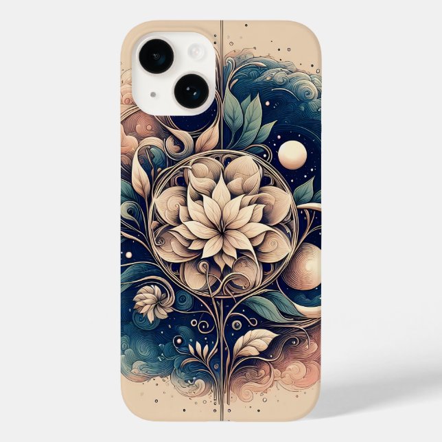 "Celestial Bloom – Mystic Floral Moon Art" Case-Mate iPhone Case (Back)
