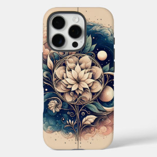 "Celestial Bloom – Mystic Floral Moon Art" iPhone 16 Pro Case