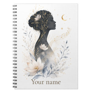 Celestial Bloom Personalized Floral Notebook