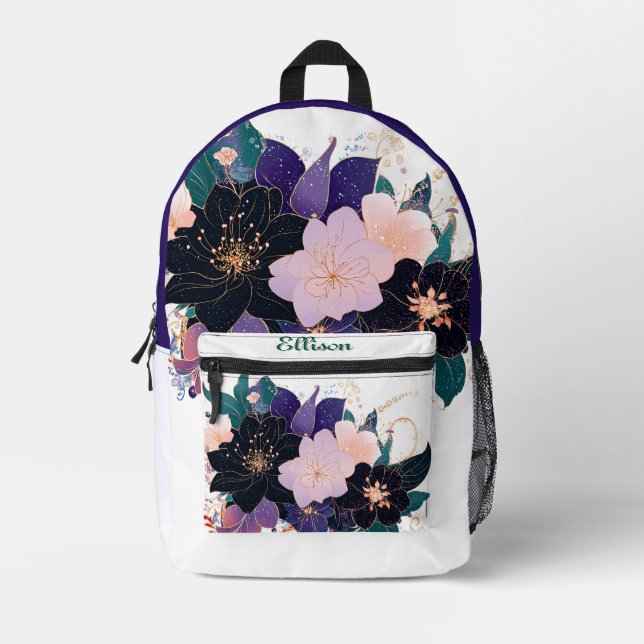 Celestial Bloom Printed Backpack (Front)
