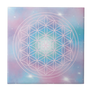 Celestial Bloom – Sacred Geometry Flower of Life Tile