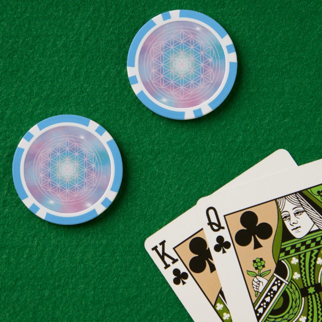 Celestial Bloom – Sacred Geometry Poker Chips (Poker Table (Double))