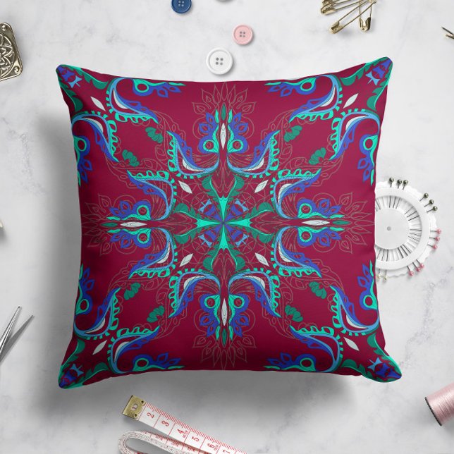 Celestial Bloom Star Pillow in Magenta (Creator Uploaded)