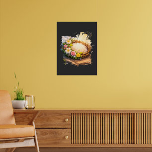 Celestial Blooming Crown of Thorns 3D Papercut Poster