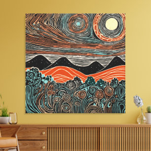 Celestial Bloomscape Canvas Print