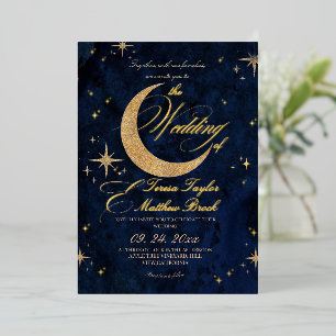 Celestial Blue and Gold Foil Wedding 