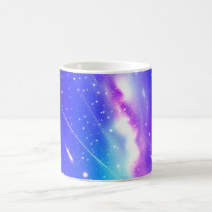 Celestial Blue and Pink Galaxy Coffee Mug