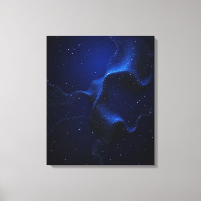 Celestial Blue Nebula Star Map Canvas Print (Front)
