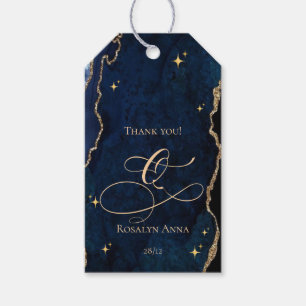 Celestial Blue Quinceanera Midnight Stars Moon Gift Tags