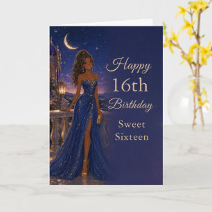 Celestial Blue Sweet Sixteen Birthday Card