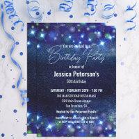 Celestial Blue Twinkle Lights 50th Birthday Party