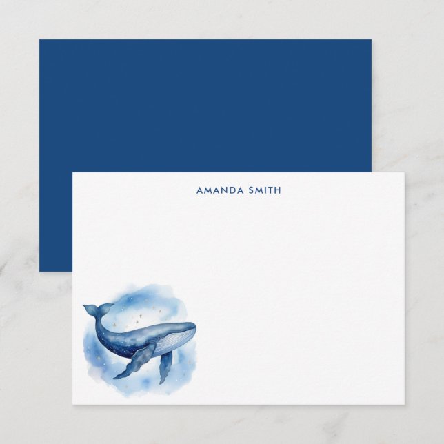Celestial Blue Whale Card (Front/Back)