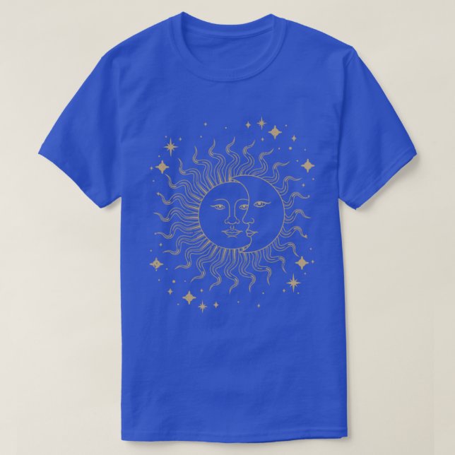 Celestial Bodies Boho Sun Moon Astrology Astronomy T-Shirt (Design Front)