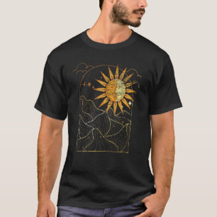 Celestial Bodies Sun Moon Bohemian Aesthetic Astro T-Shirt