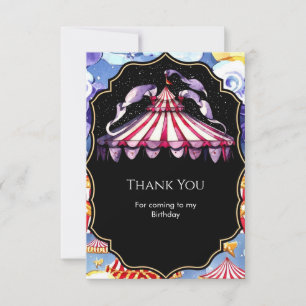 Celestial Boho Circus Birthday Thank You Card