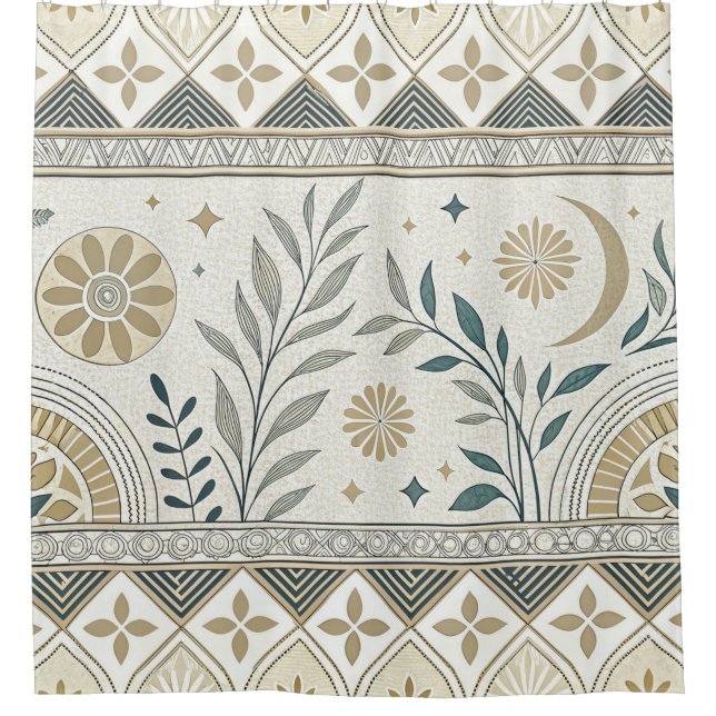 Celestial Botanical Folk Art Seamless Pattern (Front)