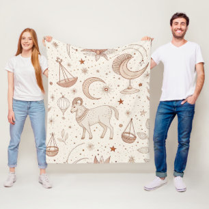 Celestial Botanical Pattern (1) Fleece Blanket