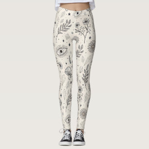 Celestial Botanical Pattern (3) Leggings
