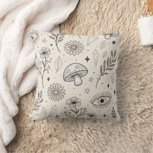 Celestial Botanical Pattern (3) Throw Pillow