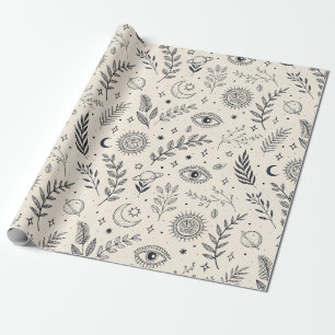 Celestial Botanical Pattern (5) Wrapping Paper