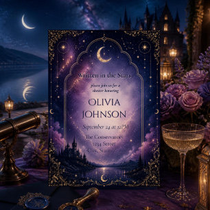Celestial Bridal Shower Invitation Moonlit