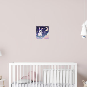 Celestial Bunny Poster – Kawaii Pastel Rabbit