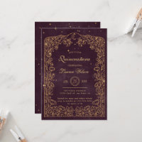 Celestial Burgundy Gold Exclusive Quinceanera