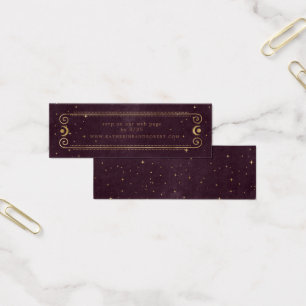 celestial burgundy gold Wedding Website Card