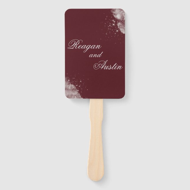 Celestial Burgundy Starlight Program Hand Fan (Front)
