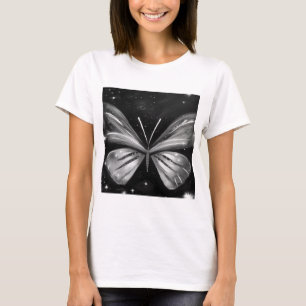 Celestial Butterfly Black and White Graphic  T-Shirt