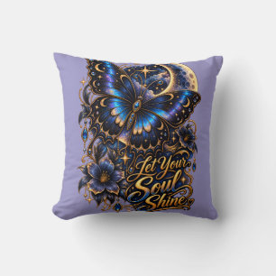 Celestial Butterfly "Let Your Soul Shine" Throw Pillow