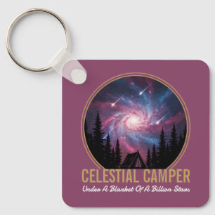 Celestial Camper Galaxy Night Scene Keychain