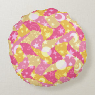Celestial Candy Swirl Round Pillow