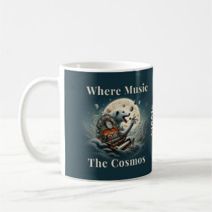 Celestial Canine Pianist Music Meets the Cosmos Coffee Mug