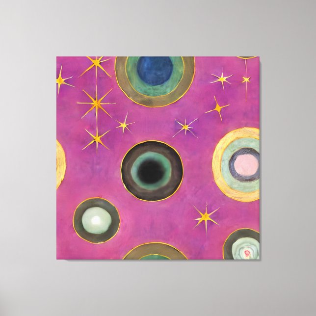 Celestial Cartography: Visionary Cosmos Canvas Print (Front)