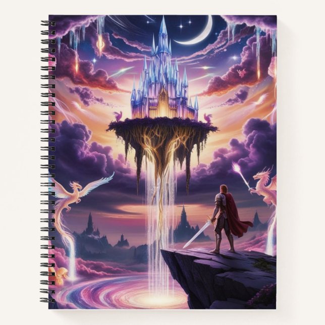 Celestial Castle Notebook – Fantasy Art Design (Front)