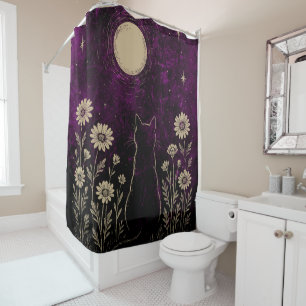 Celestial Cat Floral Purple
