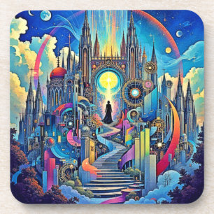 Celestial Cathedral Cityscape Coaster